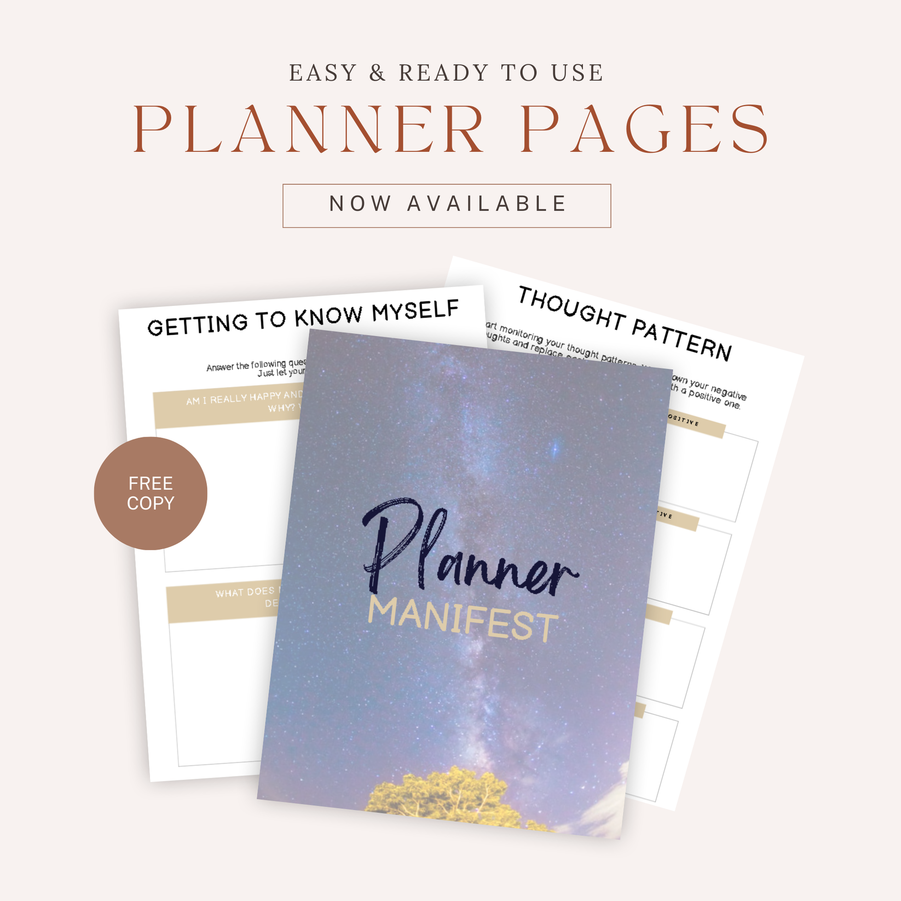 Customizable Manifestation Planner - Editable Canva Template and Printable PDF for Goal Setting and Law of Attraction