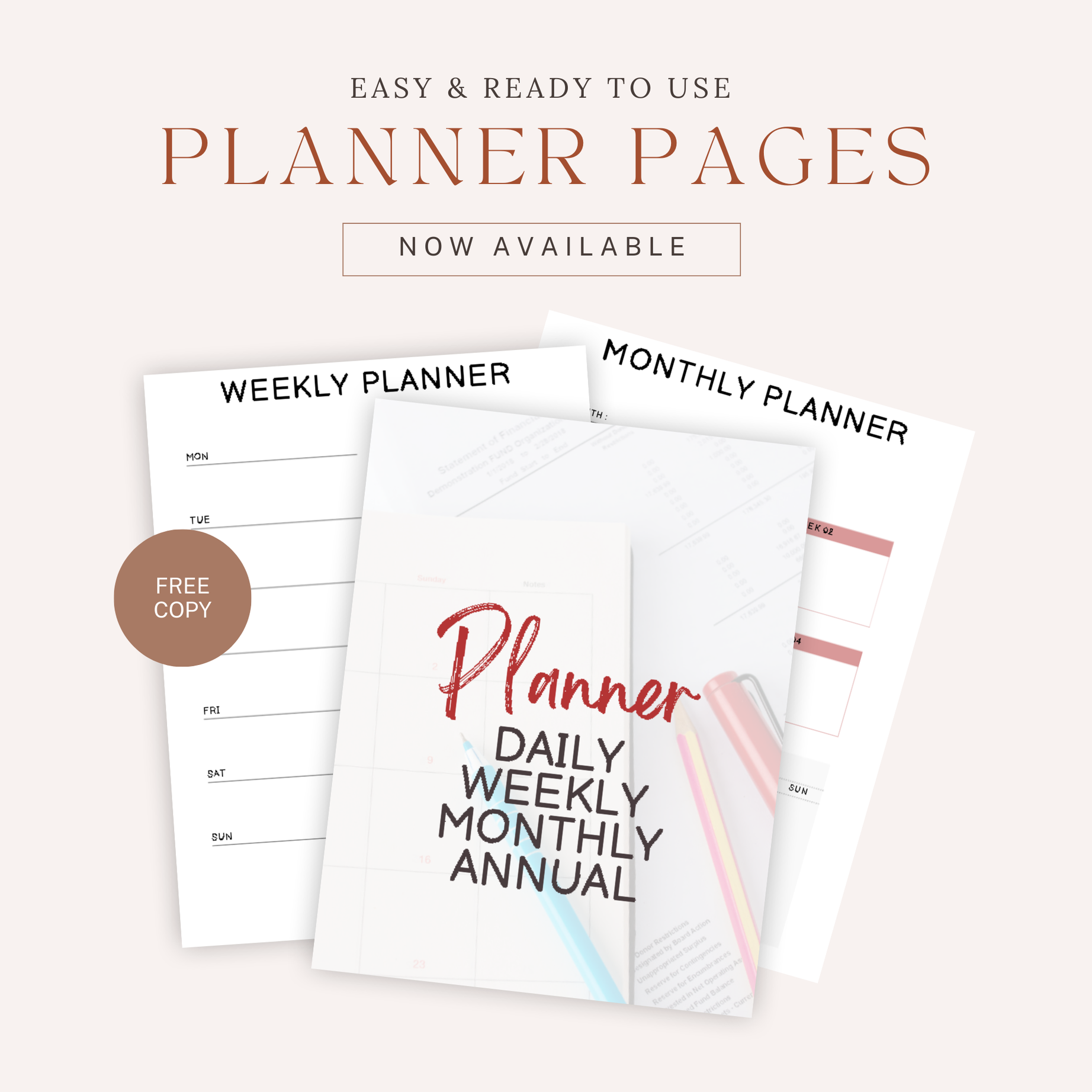 Daily Weekly Monthly Annual Planner - Editable Canva Template, All-in-One PDF Organizer for Task Tracking, Goal Setting & Life Planning