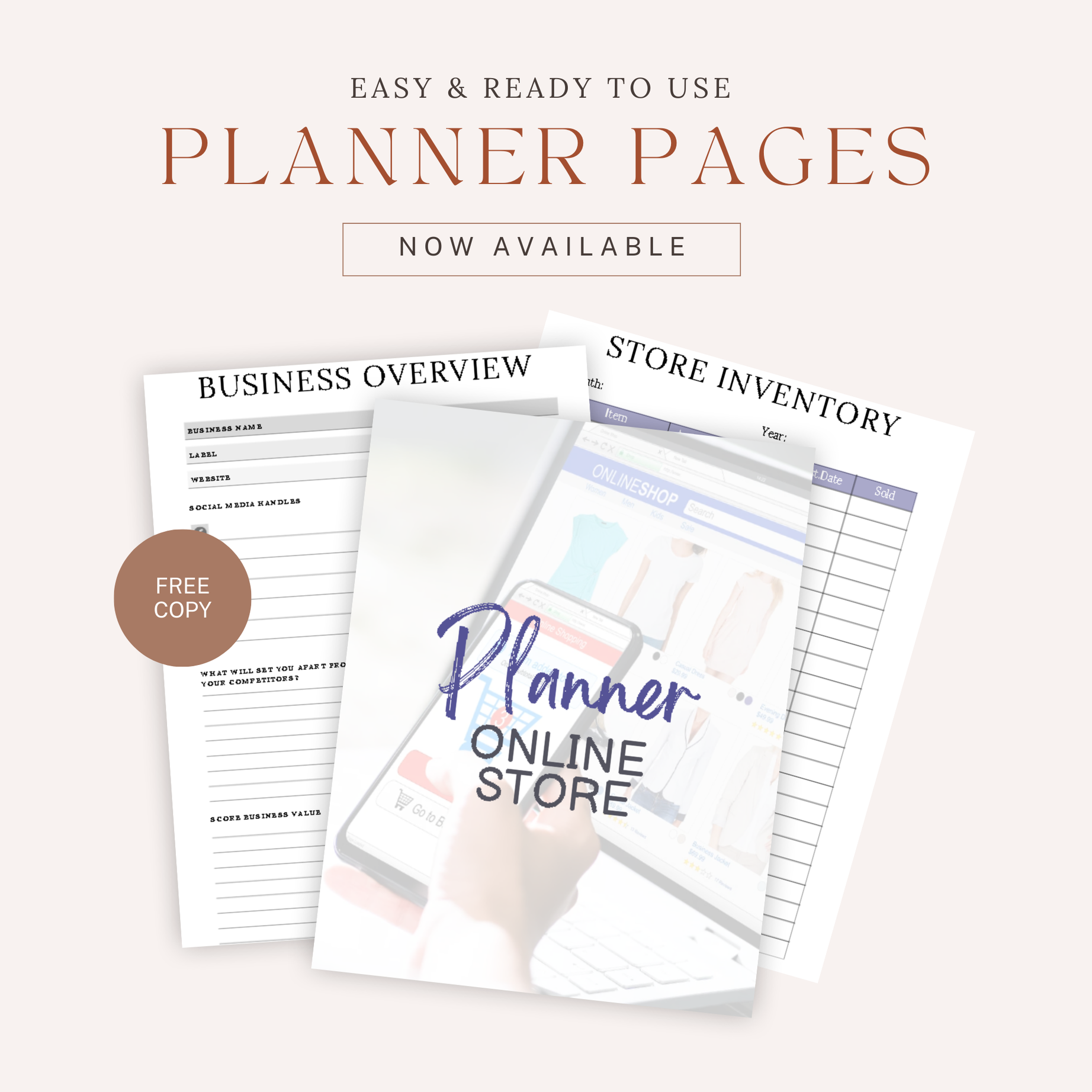 Customizable Online Store Planner - Editable Canva Template and Printable PDF to Organize Your E-commerce Business