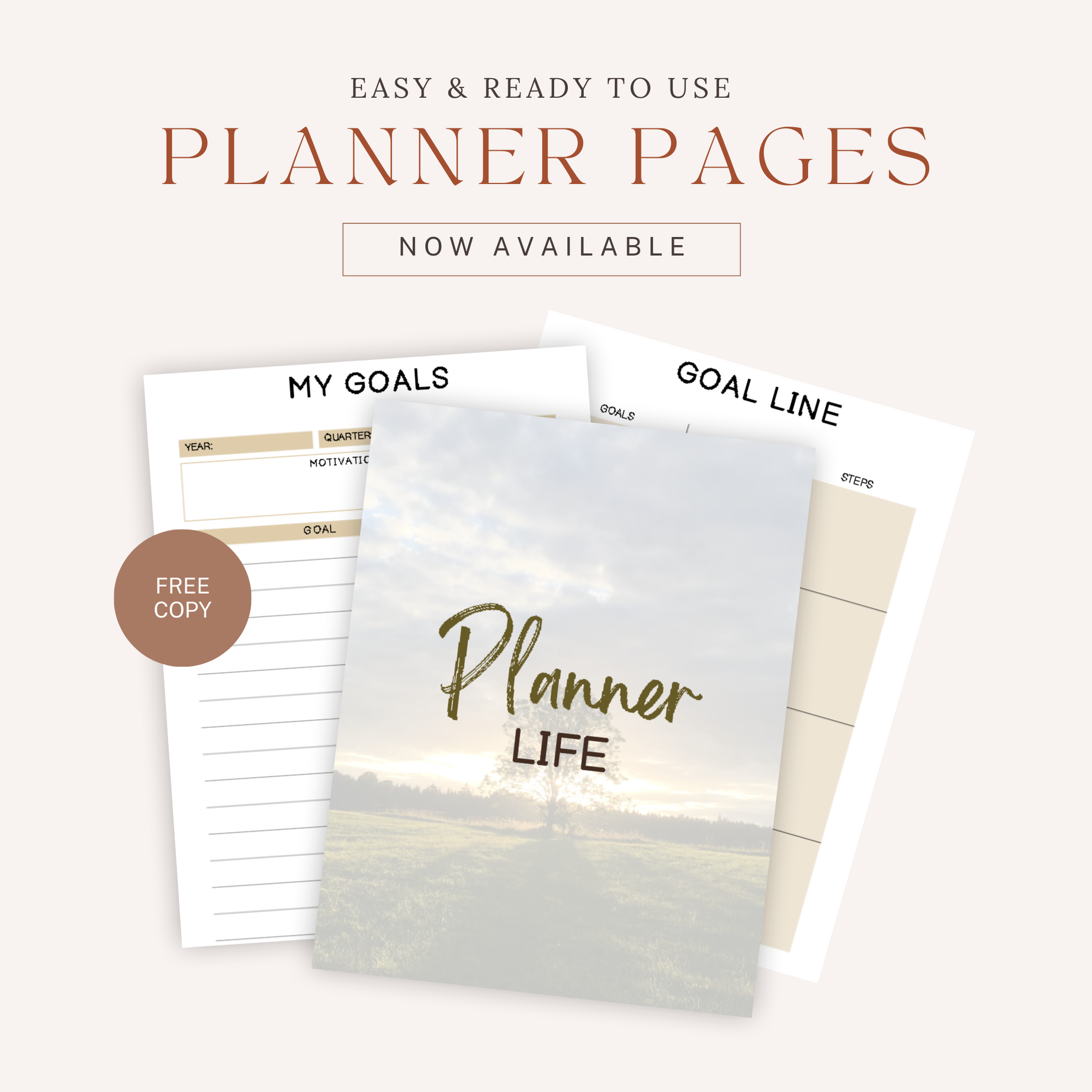 Customizable Life Planner - Editable Canva Template and Printable PDF to Organize Your Daily, Weekly, and Monthly Goals